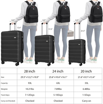 Explorer 20 Inch Carry On - Hardshell Suitcases with Front Pocket, Blue