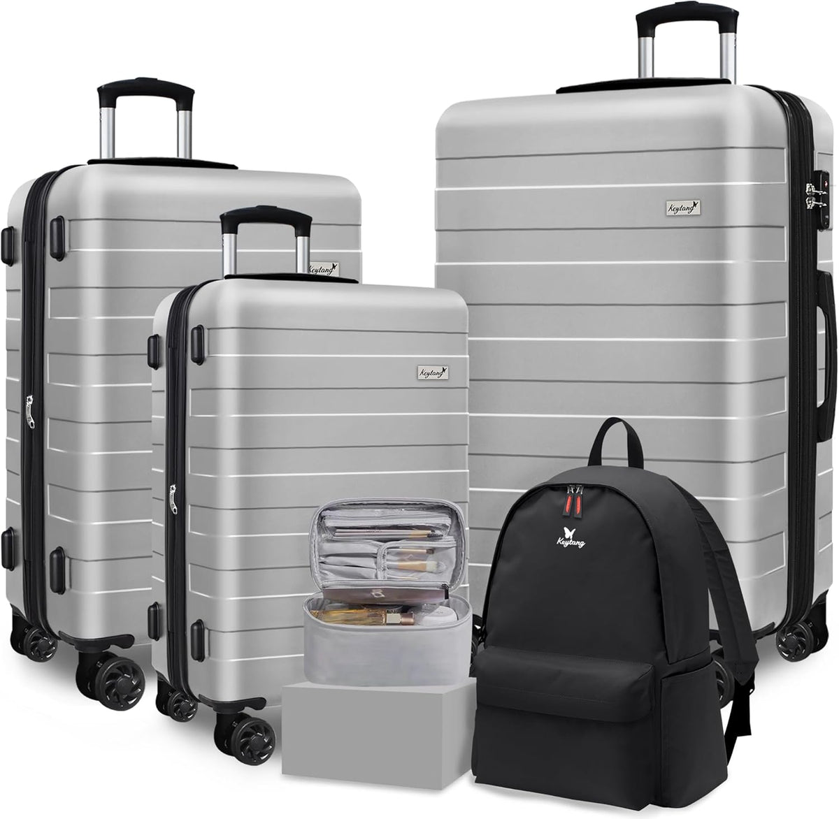 Explorer 20 Inch Carry On - Hardshell Suitcases with Front Pocket, Blue