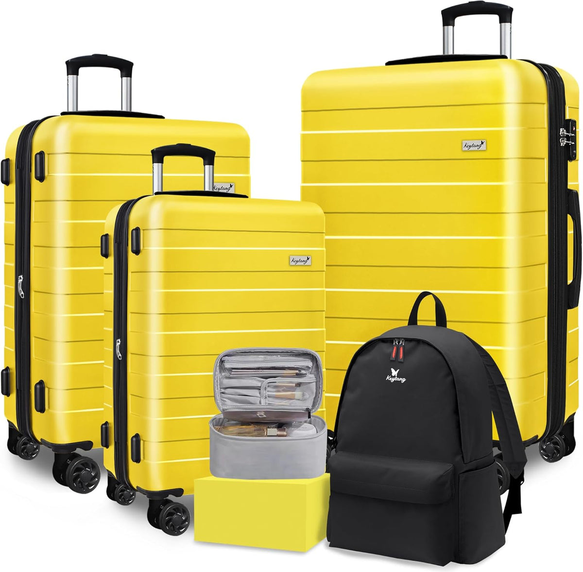 Explorer 20 Inch Carry On - Hardshell Suitcases with Front Pocket, Blue