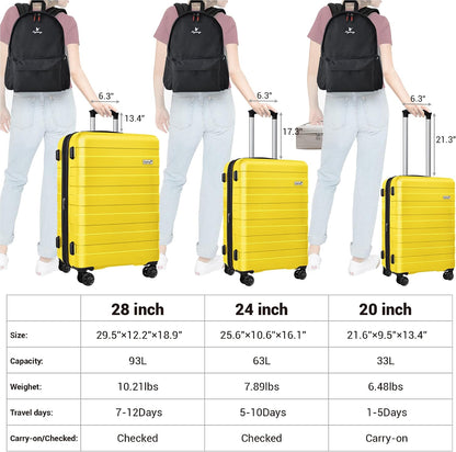 Explorer 20 Inch Carry On - Hardshell Suitcases with Front Pocket, Blue