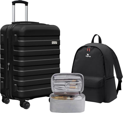 Explorer 20 Inch Carry On - Hardshell Suitcases with Front Pocket, Blue