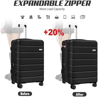 Explorer 20 Inch Carry On - Hardshell Suitcases with Front Pocket, Blue