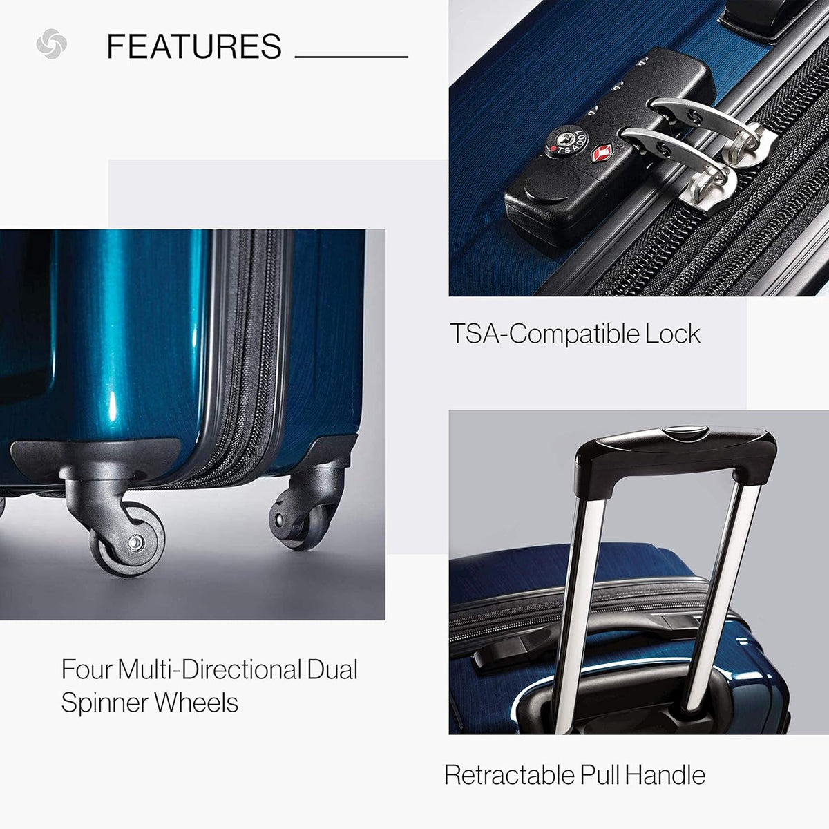 Winfield 2 Hardside Luggage with Spinner Wheels, Carry-On 20-Inch, Deep Blue