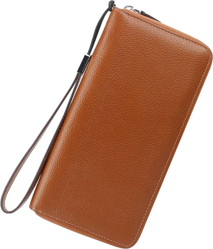 Small Compact Women Wallet RFID Blocking Genuine Leather Bifold Purse with ID Windows - Colors B
