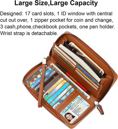 Small Compact Women Wallet RFID Blocking Genuine Leather Bifold Purse with ID Windows - Colors B