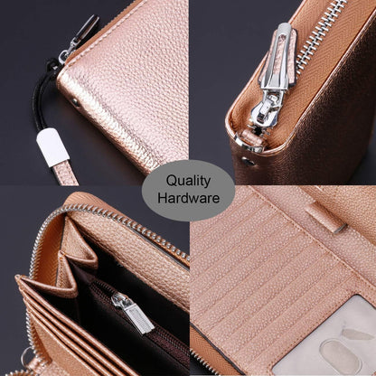 Small Compact Women Wallet RFID Blocking Genuine Leather Bifold Purse with ID Windows - Colors B