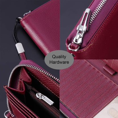 Small Compact Women Wallet RFID Blocking Genuine Leather Bifold Purse with ID Windows - Colors B