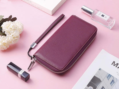 Small Compact Women Wallet RFID Blocking Genuine Leather Bifold Purse with ID Windows - Colors B