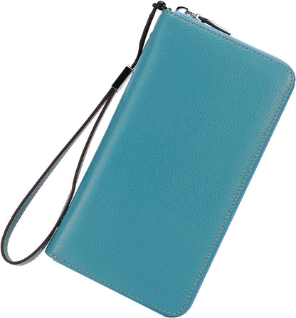 Small Compact Women Wallet RFID Blocking Genuine Leather Bifold Purse with ID Windows - Colors B