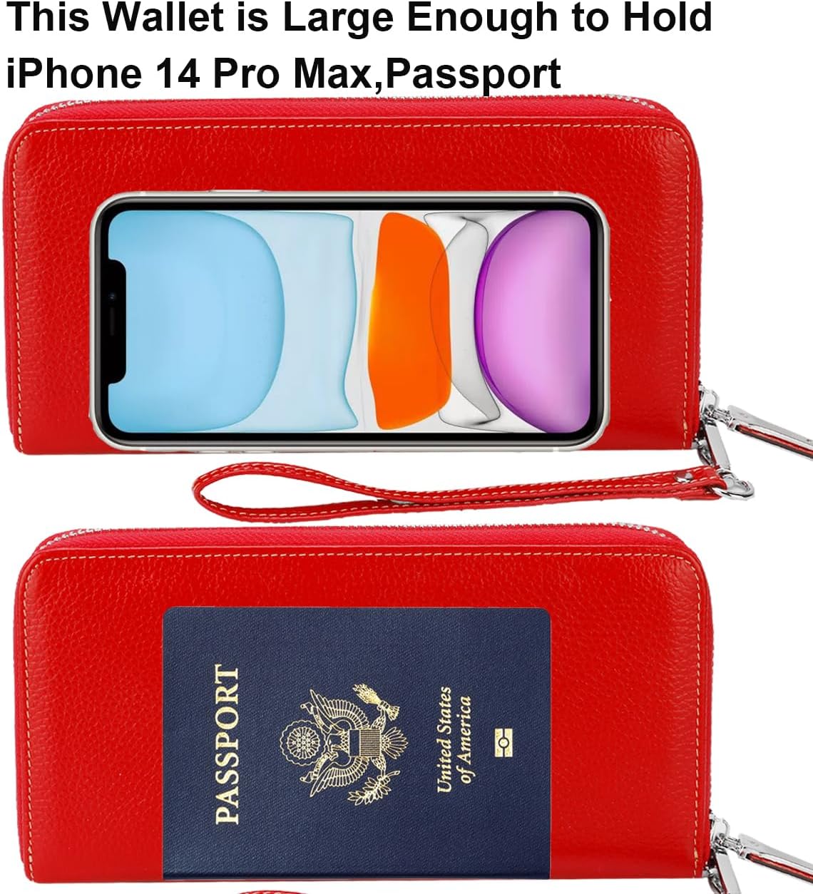Small Compact Women Wallet RFID Blocking Genuine Leather Bifold Purse with ID Windows - Colors B