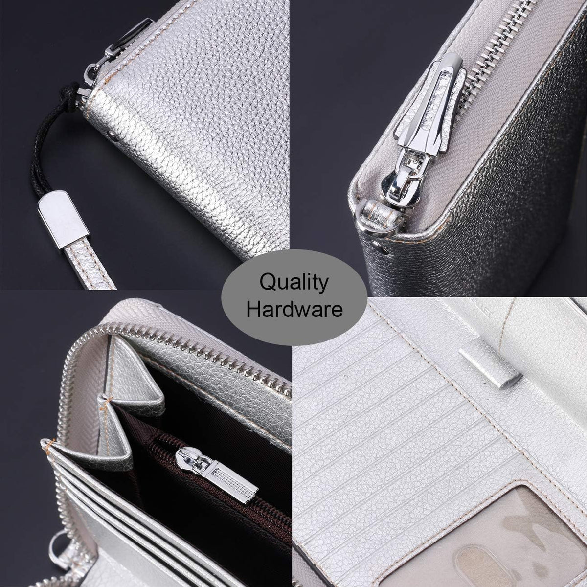 Small Compact Women Wallet RFID Blocking Genuine Leather Bifold Purse with ID Windows - Colors B