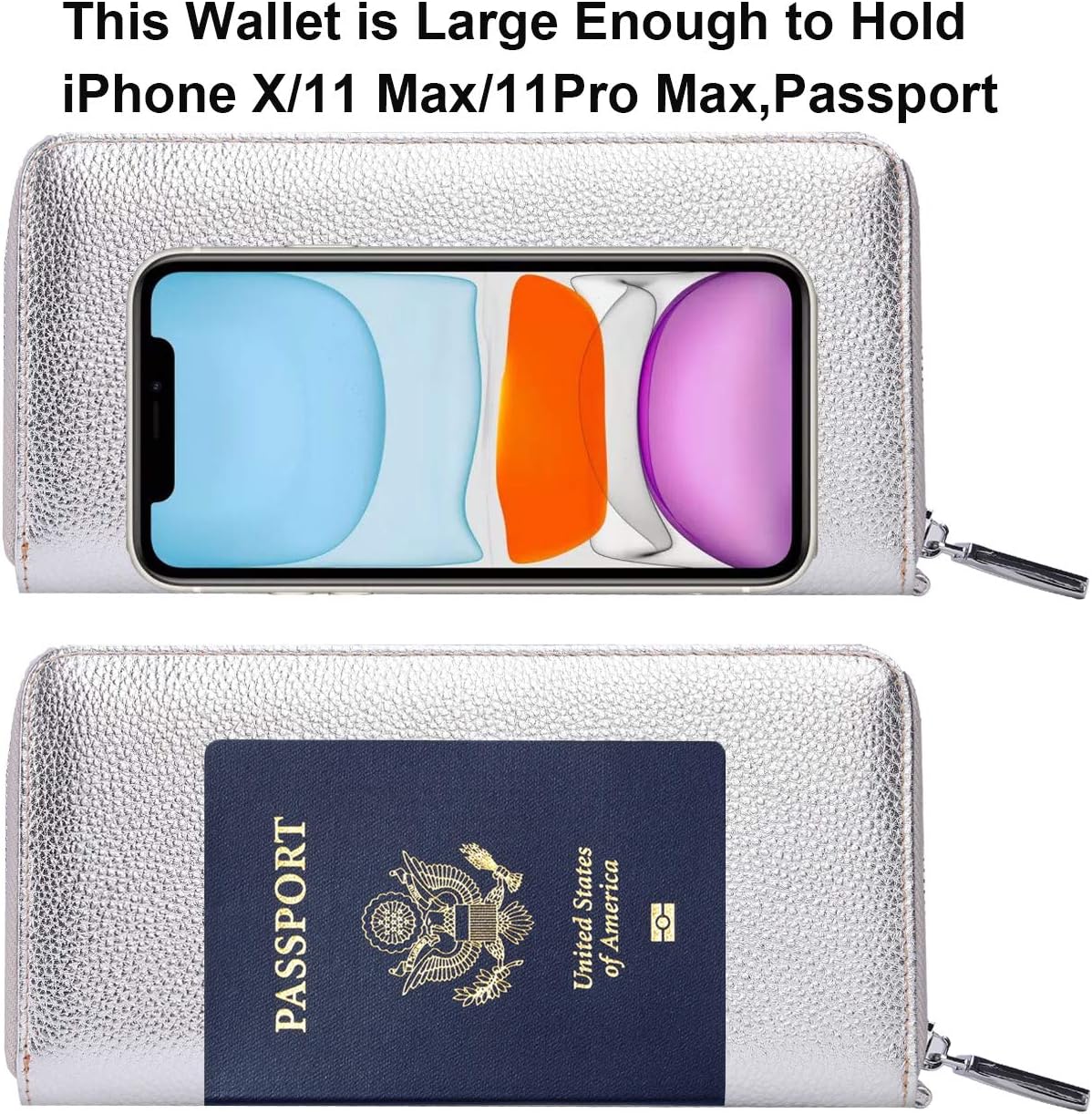 Small Compact Women Wallet RFID Blocking Genuine Leather Bifold Purse with ID Windows - Colors B