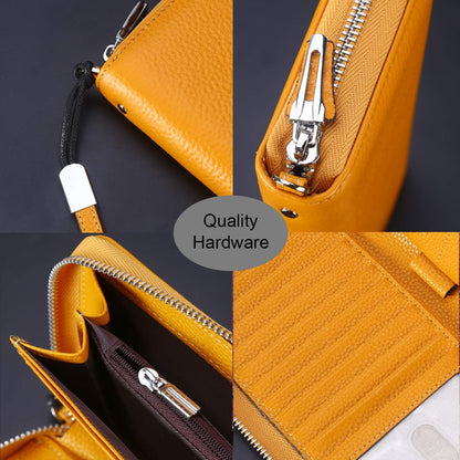 Small Compact Women Wallet RFID Blocking Genuine Leather Bifold Purse with ID Windows - Colors B