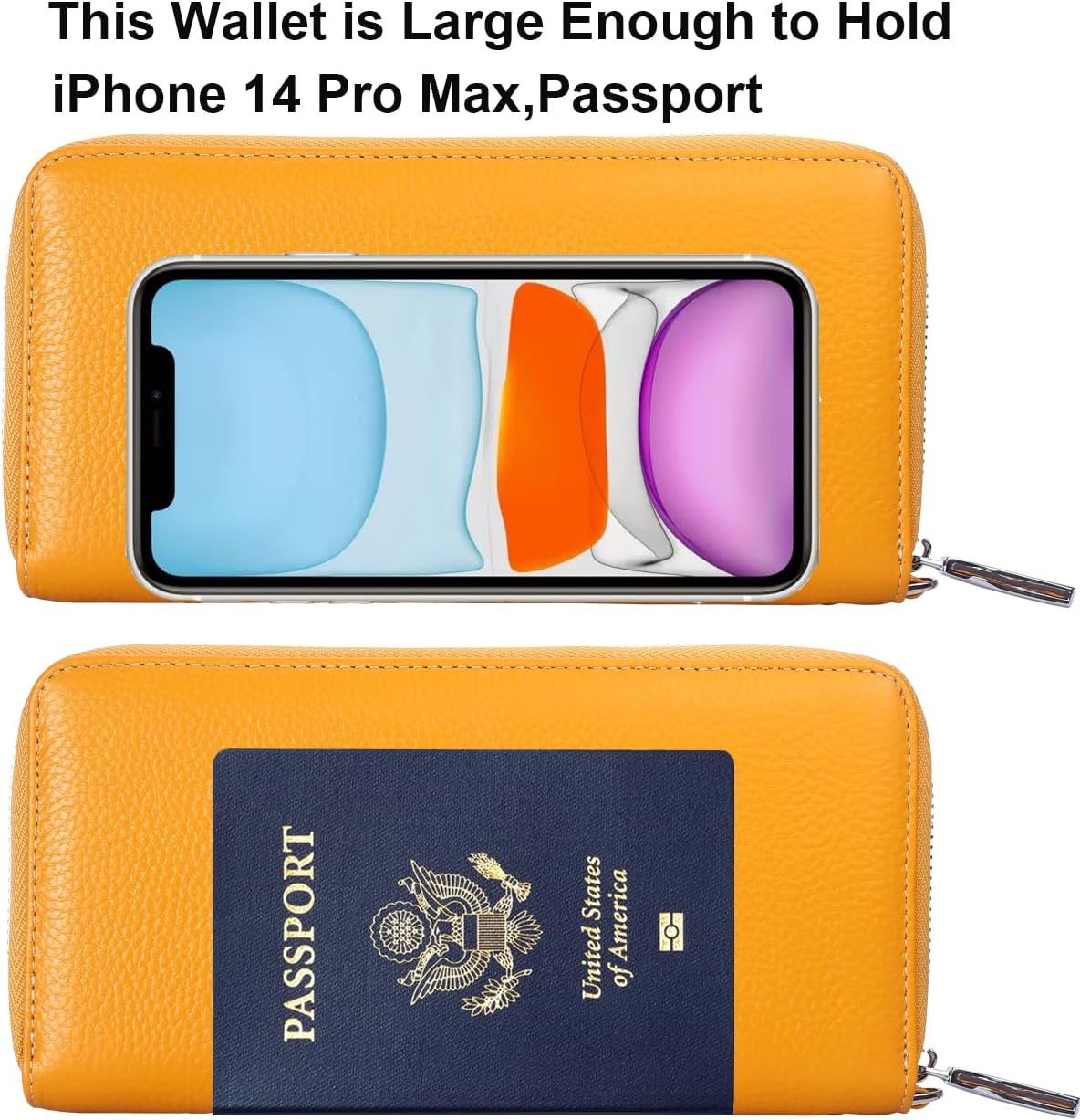 Small Compact Women Wallet RFID Blocking Genuine Leather Bifold Purse with ID Windows - Colors B