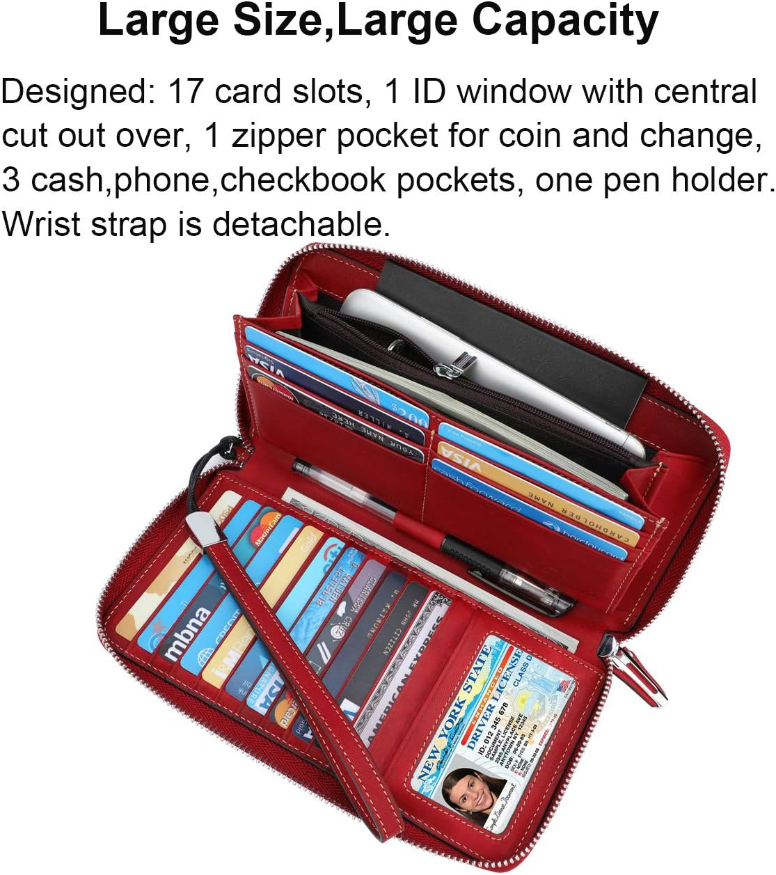 Small Compact Women Wallet RFID Blocking Genuine Leather Bifold Purse with ID Windows - Colors B