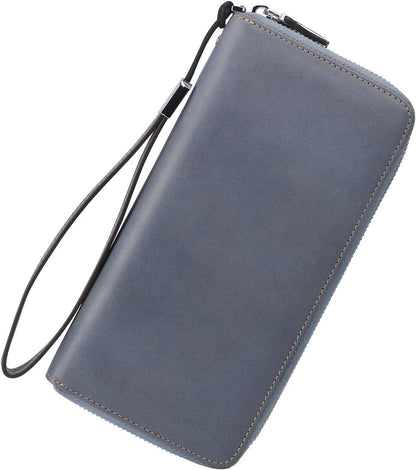 Small Compact Women Wallet RFID Blocking Genuine Leather Bifold Purse with ID Windows - Colors B