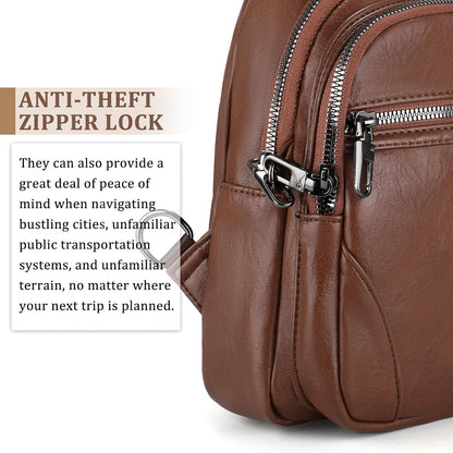 Anti Theft Crossbody Travel Bag for Women Men PU Leather Sling Bag with Adjustable Strap