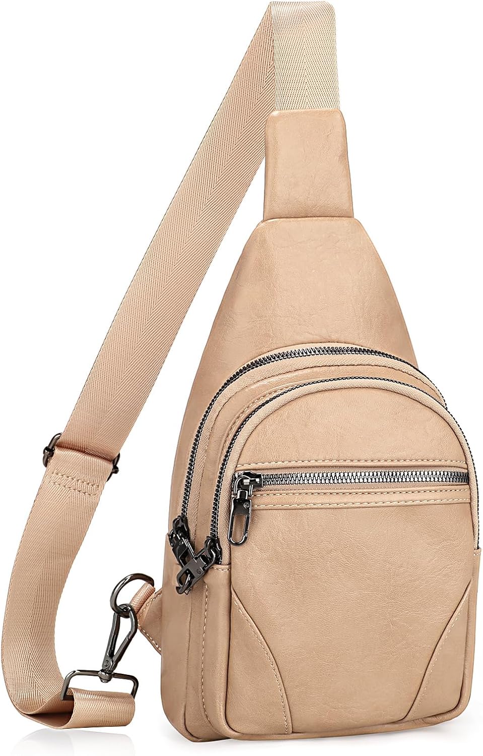 Anti Theft Crossbody Travel Bag for Women Men PU Leather Sling Bag with Adjustable Strap
