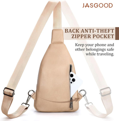 Anti Theft Crossbody Travel Bag for Women Men PU Leather Sling Bag with Adjustable Strap