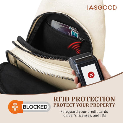 Anti Theft Crossbody Travel Bag for Women Men PU Leather Sling Bag with Adjustable Strap
