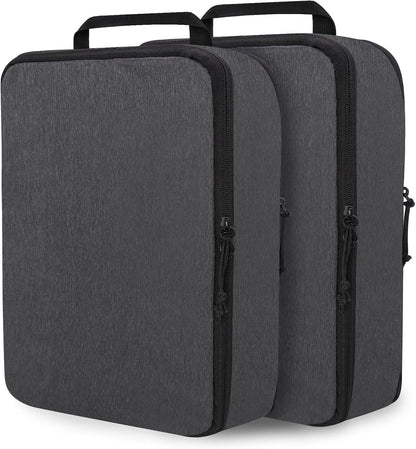Compression Packing Cubes for Travel Essentials, 2 Set Expandable Compression Bags for Travel Packing Cubes for Suitcase Luggage Organizer Bags, Blue Mesh
