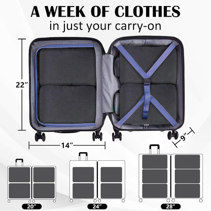 Compression Packing Cubes for Travel Essentials, 2 Set Expandable Compression Bags for Travel Packing Cubes for Suitcase Luggage Organizer Bags, Blue Mesh