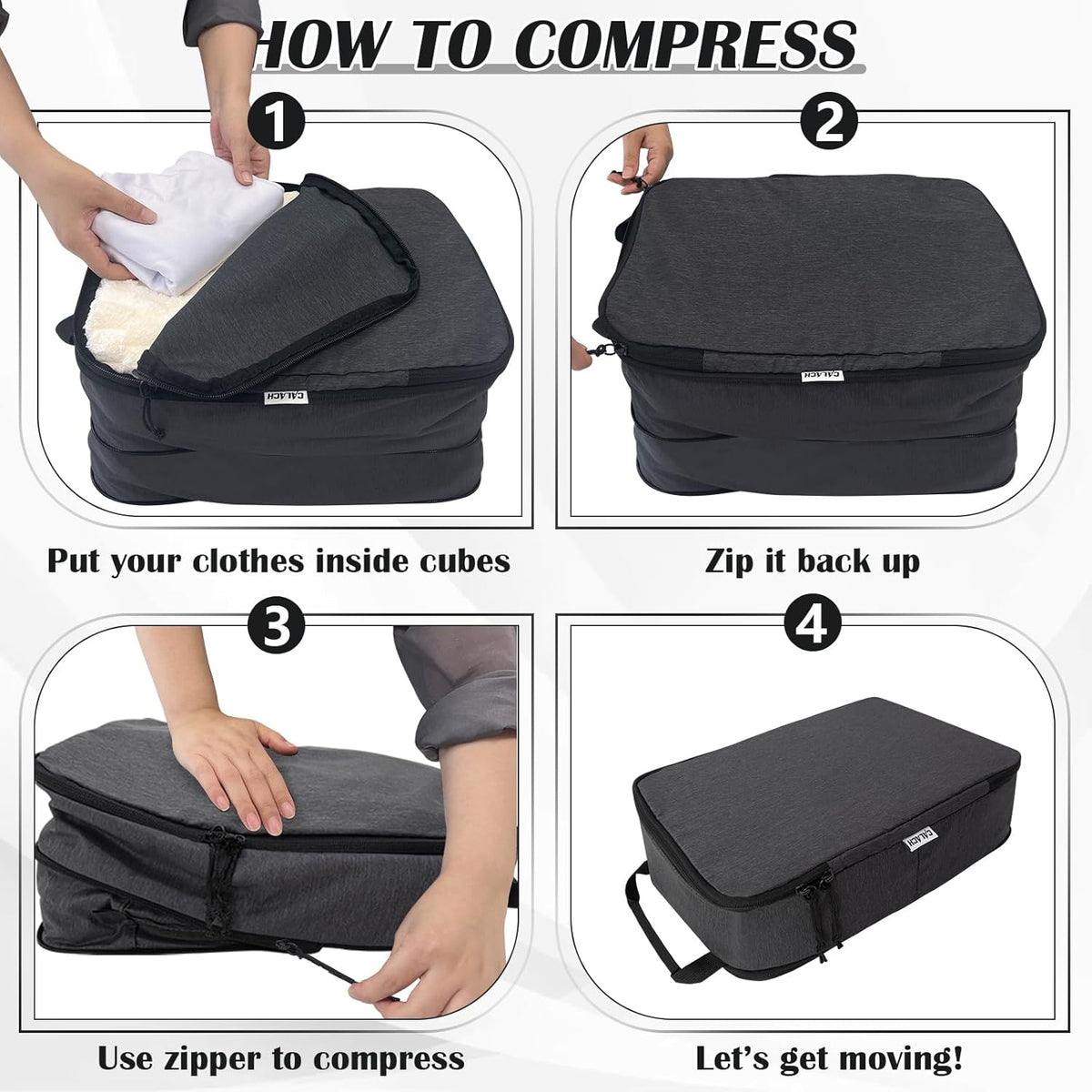 Compression Packing Cubes for Travel Essentials, 2 Set Expandable Compression Bags for Travel Packing Cubes for Suitcase Luggage Organizer Bags, Blue Mesh