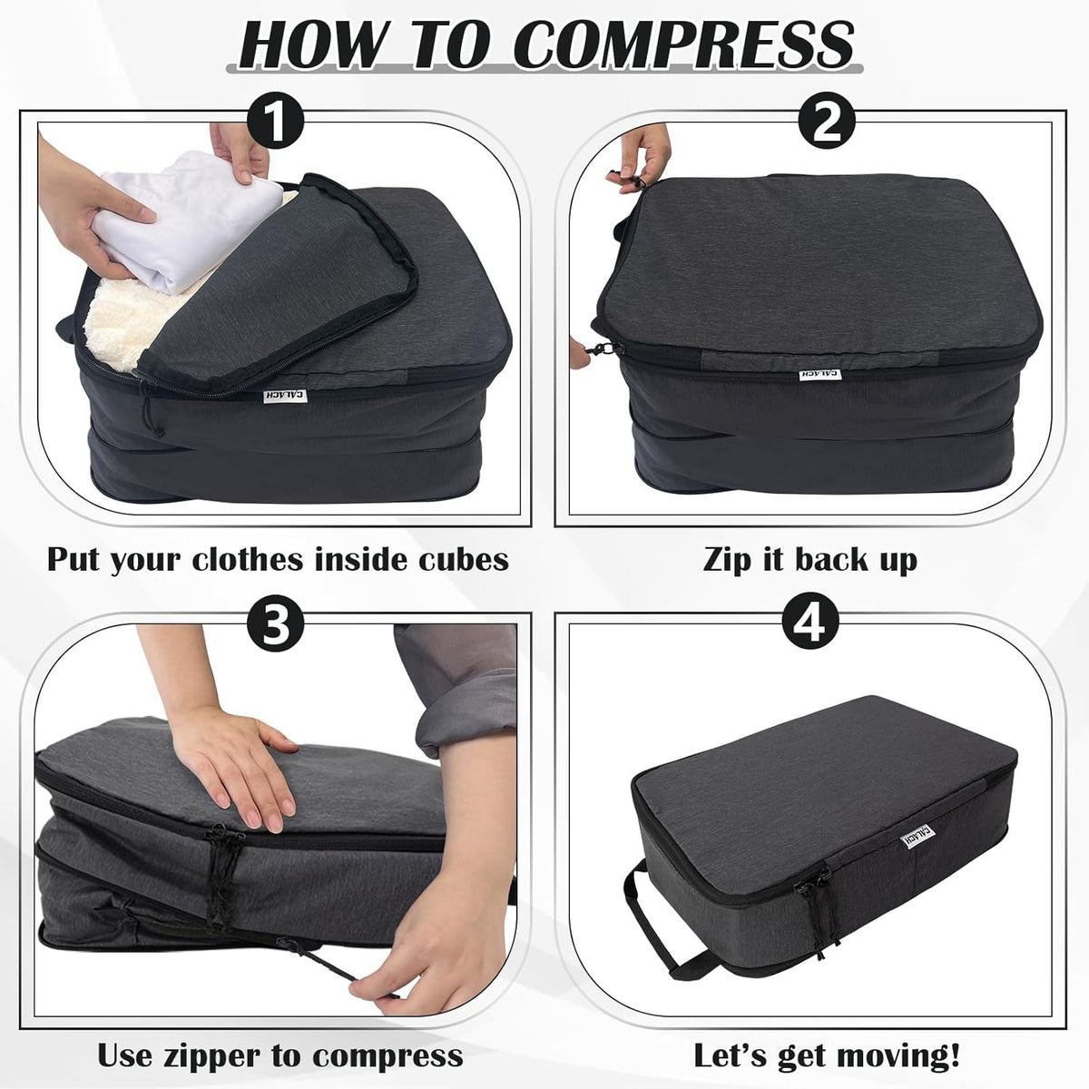 Compression Packing Cubes for Travel Essentials, 2 Set Expandable Compression Bags for Travel Packing Cubes for Suitcase Luggage Organizer Bags, Blue Mesh