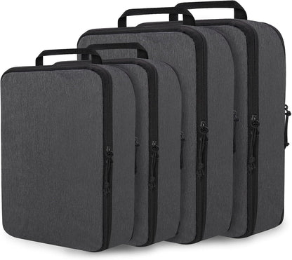 Compression Packing Cubes for Travel Essentials, 2 Set Expandable Compression Bags for Travel Packing Cubes for Suitcase Luggage Organizer Bags, Blue Mesh