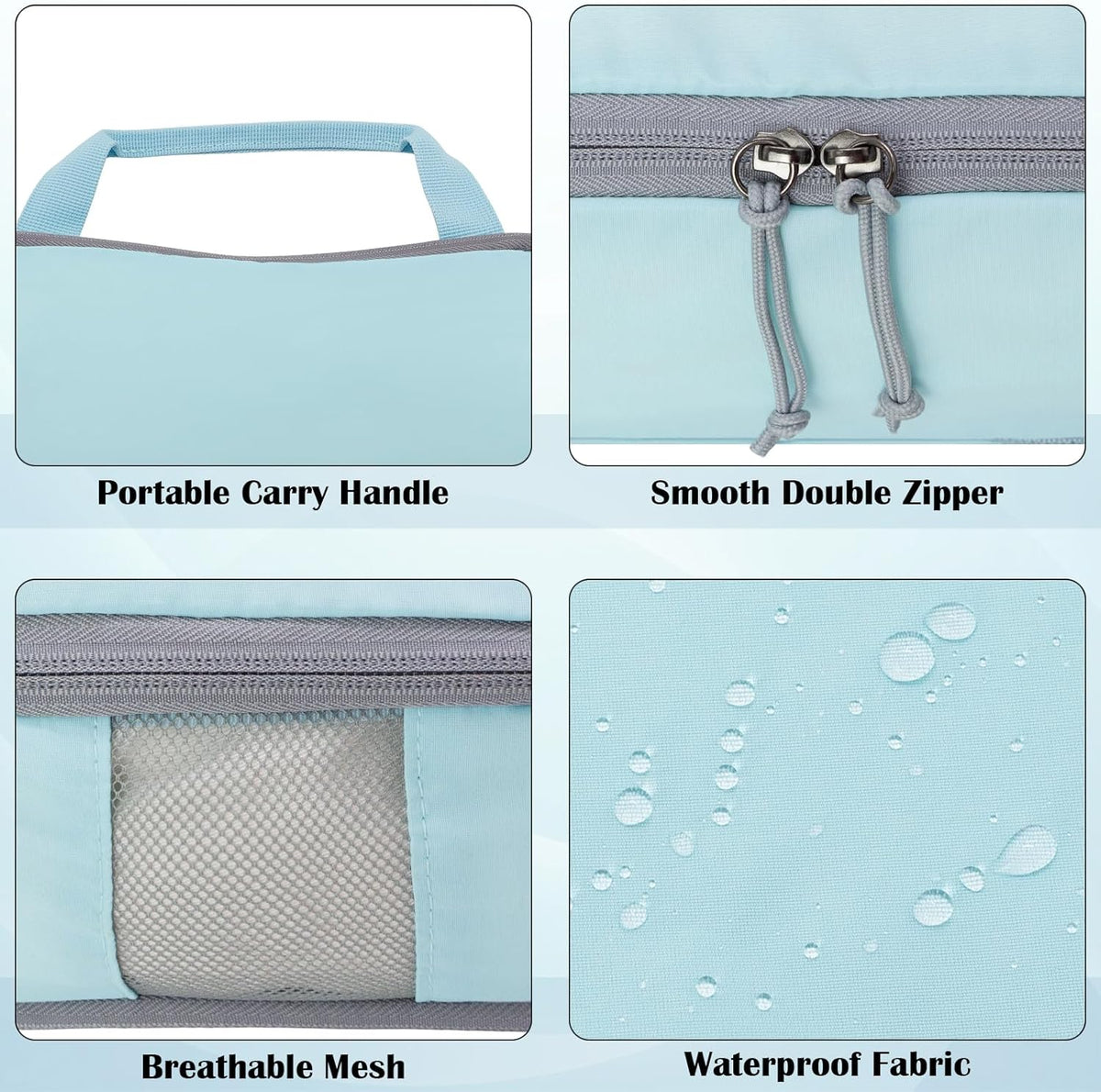 Compression Packing Cubes for Travel Essentials, 2 Set Expandable Compression Bags for Travel Packing Cubes for Suitcase Luggage Organizer Bags, Blue Mesh