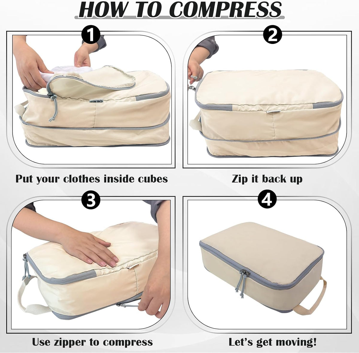 Compression Packing Cubes for Travel Essentials, 2 Set Expandable Compression Bags for Travel Packing Cubes for Suitcase Luggage Organizer Bags, Blue Mesh