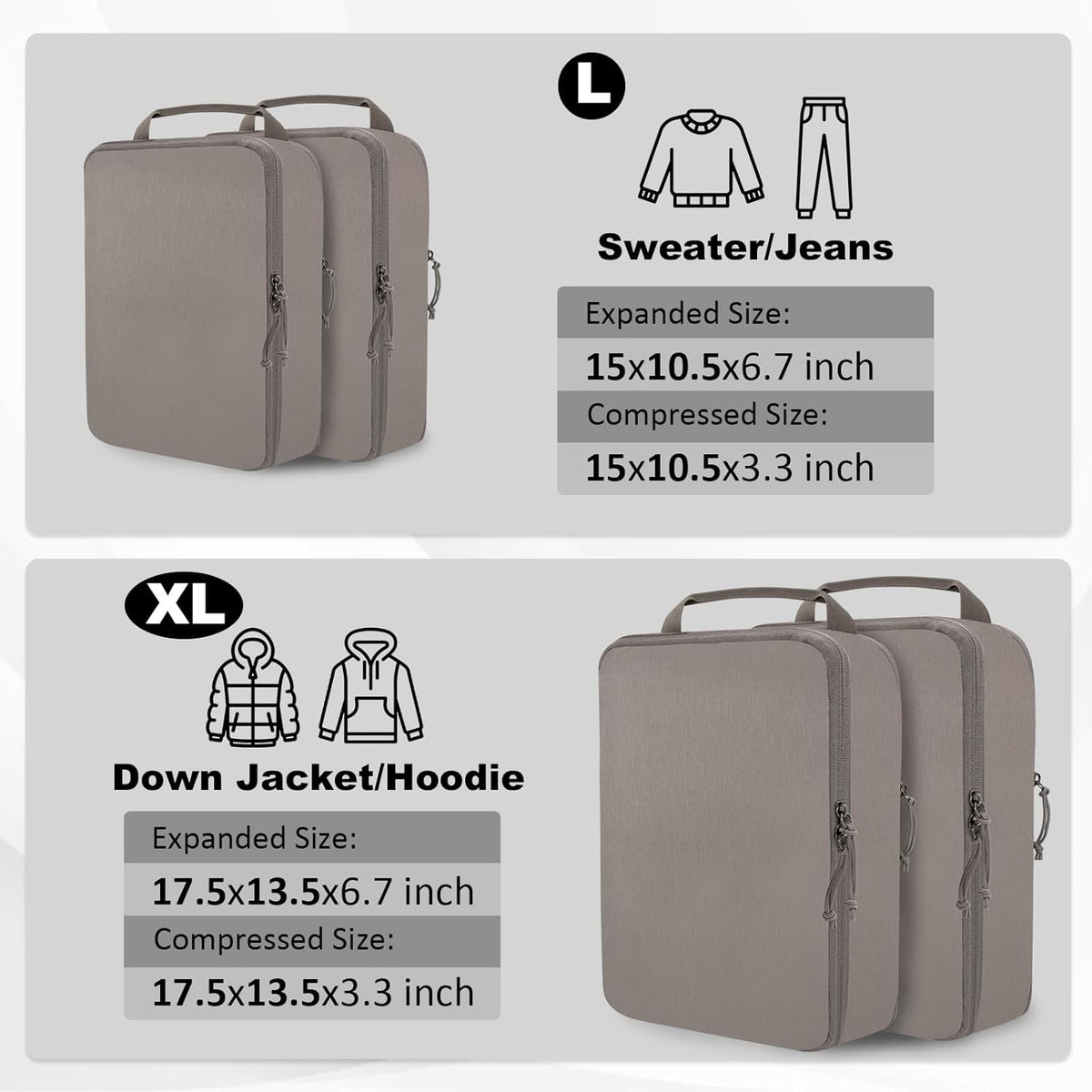 Compression Packing Cubes for Travel Essentials, 2 Set Expandable Compression Bags for Travel Packing Cubes for Suitcase Luggage Organizer Bags, Blue Mesh