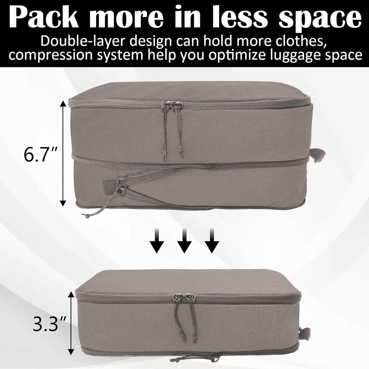 Compression Packing Cubes for Travel Essentials, 2 Set Expandable Compression Bags for Travel Packing Cubes for Suitcase Luggage Organizer Bags, Blue Mesh