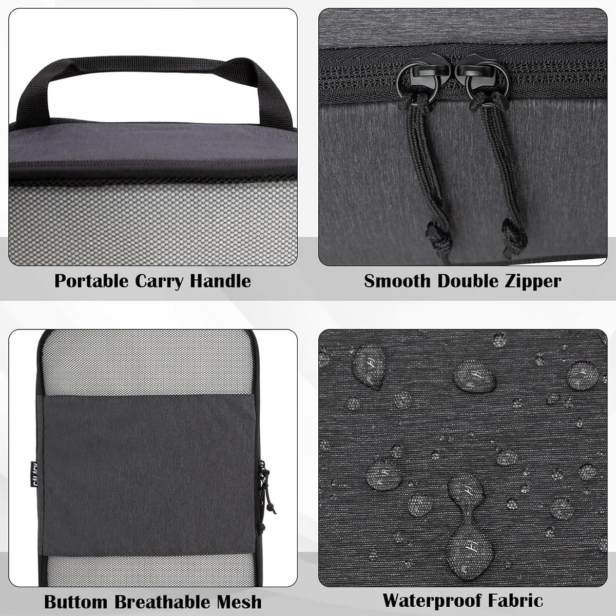 Compression Packing Cubes for Travel Essentials, 2 Set Expandable Compression Bags for Travel Packing Cubes for Suitcase Luggage Organizer Bags, Blue Mesh