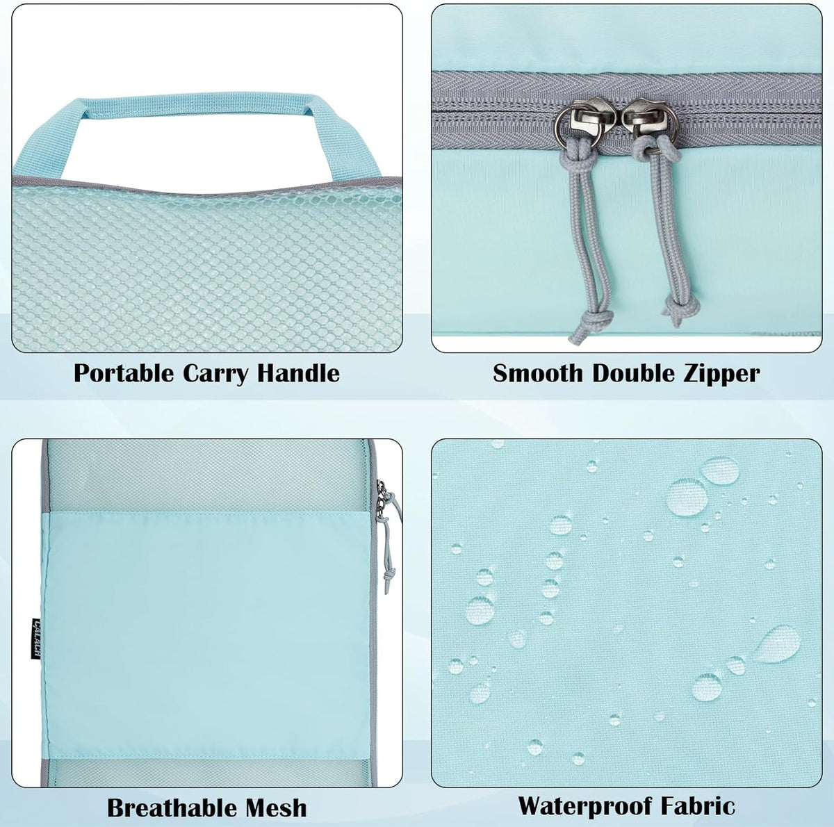 Compression Packing Cubes for Travel Essentials, 2 Set Expandable Compression Bags for Travel Packing Cubes for Suitcase Luggage Organizer Bags, Blue Mesh
