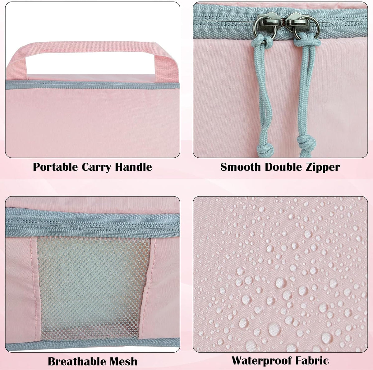 Compression Packing Cubes for Travel Essentials, 2 Set Expandable Compression Bags for Travel Packing Cubes for Suitcase Luggage Organizer Bags, Blue Mesh