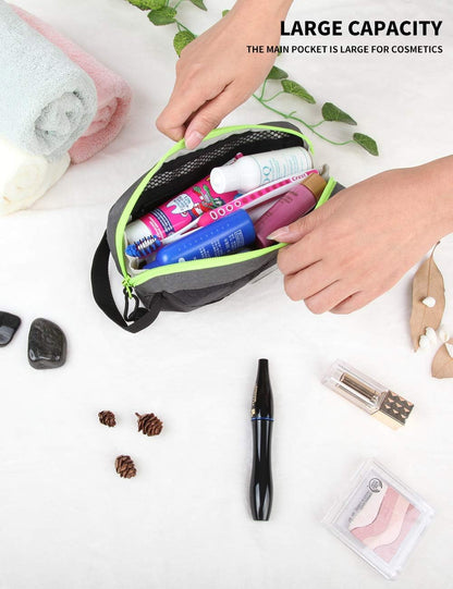 Travel Small Toiletry Bag for Men Nylon Dopp Kit Medicine Bag Travel Organizer Pouch Shave Kits for Teens Toiletry Essentials Bathroom Compact Purple 9.8 * 4.3 * 3.3 Inches