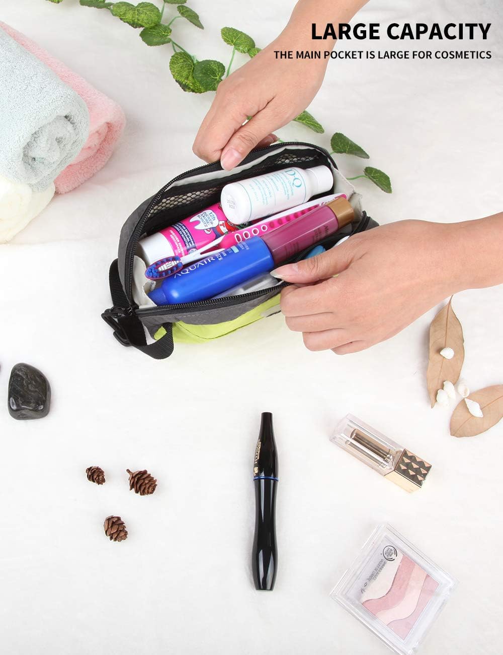 Travel Small Toiletry Bag for Men Nylon Dopp Kit Medicine Bag Travel Organizer Pouch Shave Kits for Teens Toiletry Essentials Bathroom Compact Purple 9.8 * 4.3 * 3.3 Inches