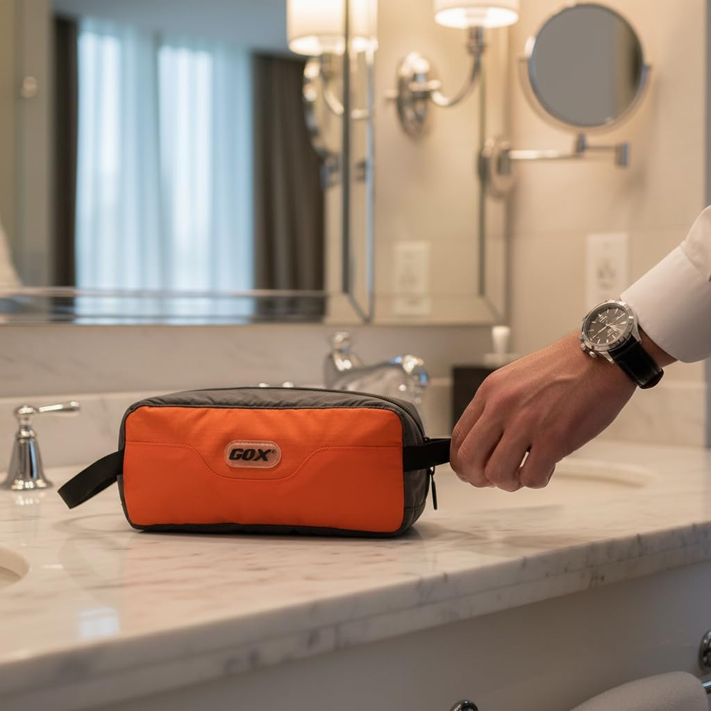 Travel Small Toiletry Bag for Men Nylon Dopp Kit Medicine Bag Travel Organizer Pouch Shave Kits for Teens Toiletry Essentials Bathroom Compact Purple 9.8 * 4.3 * 3.3 Inches