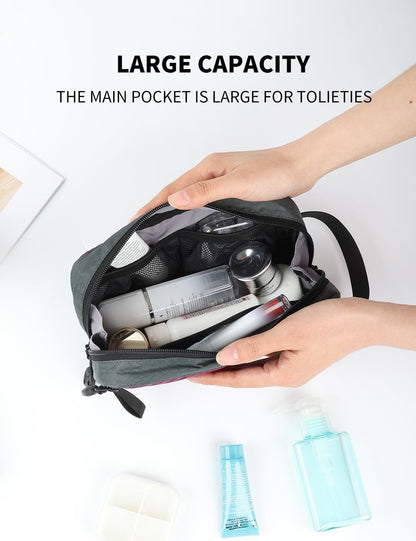Travel Small Toiletry Bag for Men Nylon Dopp Kit Medicine Bag Travel Organizer Pouch Shave Kits for Teens Toiletry Essentials Bathroom Compact Purple 9.8 * 4.3 * 3.3 Inches