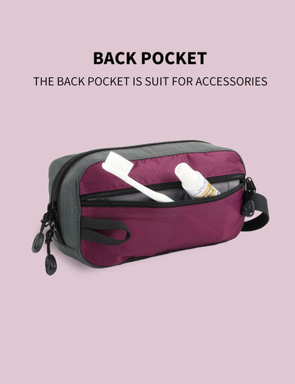 Travel Small Toiletry Bag for Men Nylon Dopp Kit Medicine Bag Travel Organizer Pouch Shave Kits for Teens Toiletry Essentials Bathroom Compact Purple 9.8 * 4.3 * 3.3 Inches