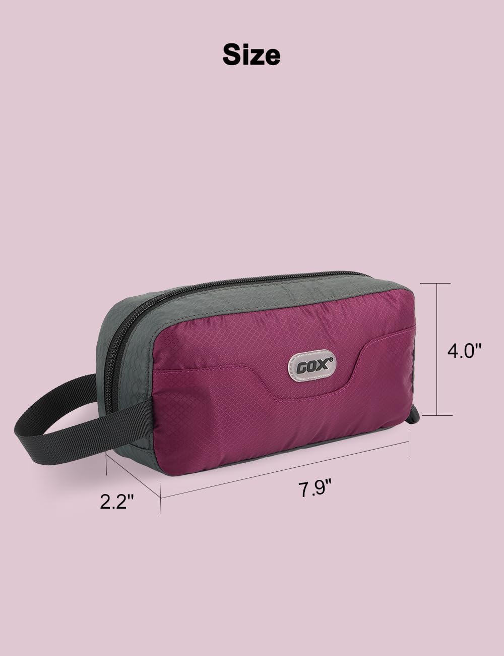 Travel Small Toiletry Bag for Men Nylon Dopp Kit Medicine Bag Travel Organizer Pouch Shave Kits for Teens Toiletry Essentials Bathroom Compact Purple 9.8 * 4.3 * 3.3 Inches