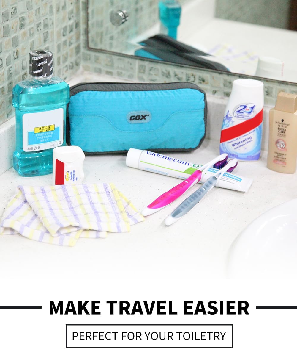 Travel Small Toiletry Bag for Men Nylon Dopp Kit Medicine Bag Travel Organizer Pouch Shave Kits for Teens Toiletry Essentials Bathroom Compact Purple 9.8 * 4.3 * 3.3 Inches