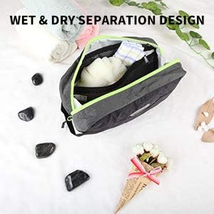 Travel Small Toiletry Bag for Men Nylon Dopp Kit Medicine Bag Travel Organizer Pouch Shave Kits for Teens Toiletry Essentials Bathroom Compact Purple 9.8 * 4.3 * 3.3 Inches