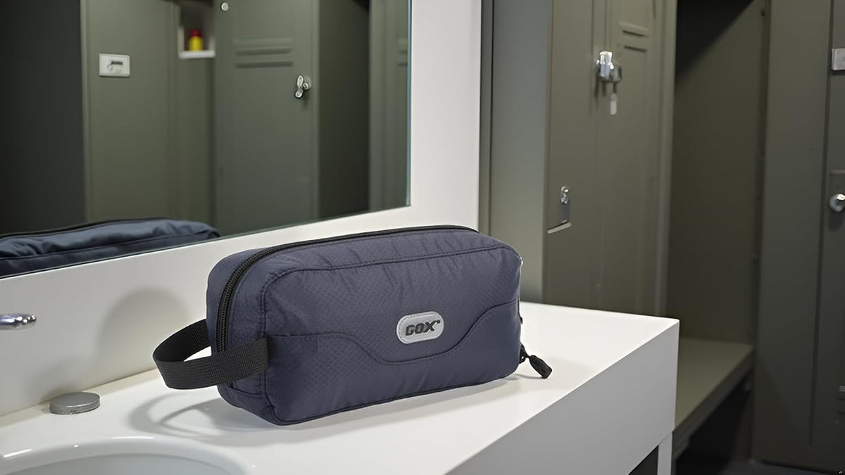 Travel Small Toiletry Bag for Men Nylon Dopp Kit Medicine Bag Travel Organizer Pouch Shave Kits for Teens Toiletry Essentials Bathroom Compact Purple 9.8 * 4.3 * 3.3 Inches
