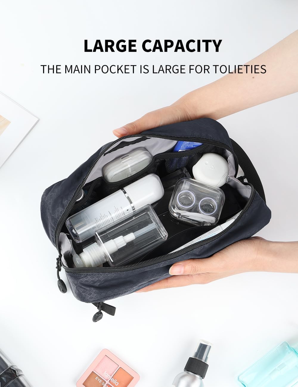 Travel Small Toiletry Bag for Men Nylon Dopp Kit Medicine Bag Travel Organizer Pouch Shave Kits for Teens Toiletry Essentials Bathroom Compact Purple 9.8 * 4.3 * 3.3 Inches