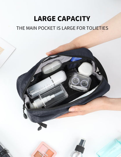 Travel Small Toiletry Bag for Men Nylon Dopp Kit Medicine Bag Travel Organizer Pouch Shave Kits for Teens Toiletry Essentials Bathroom Compact Purple 9.8 * 4.3 * 3.3 Inches