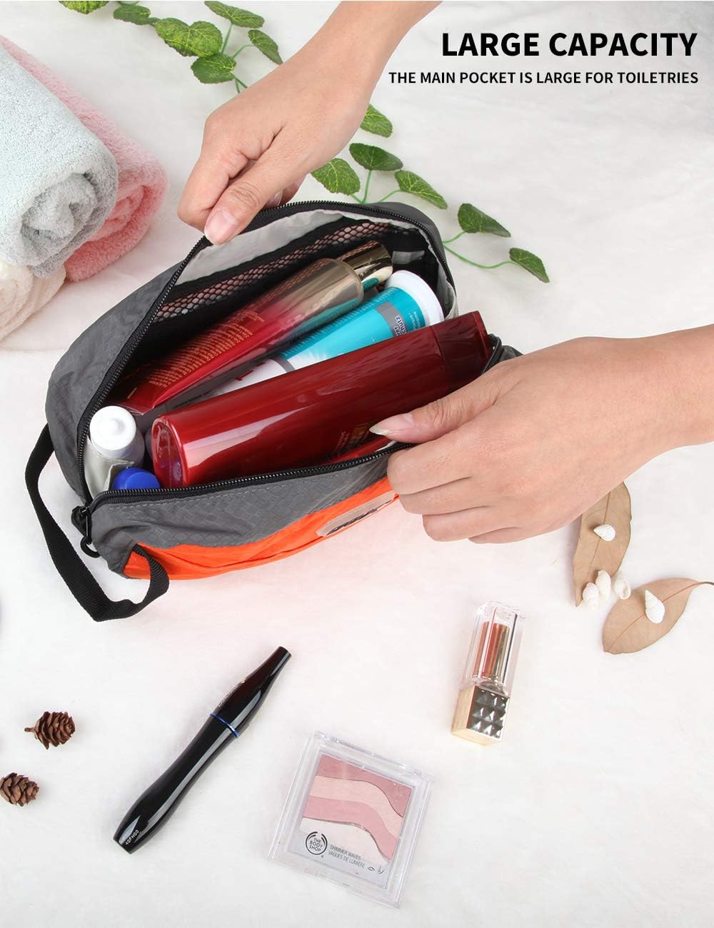 Travel Small Toiletry Bag for Men Nylon Dopp Kit Medicine Bag Travel Organizer Pouch Shave Kits for Teens Toiletry Essentials Bathroom Compact Purple 9.8 * 4.3 * 3.3 Inches