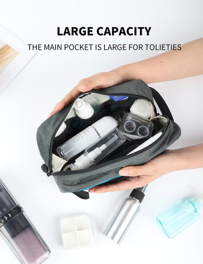 Travel Small Toiletry Bag for Men Nylon Dopp Kit Medicine Bag Travel Organizer Pouch Shave Kits for Teens Toiletry Essentials Bathroom Compact Purple 9.8 * 4.3 * 3.3 Inches