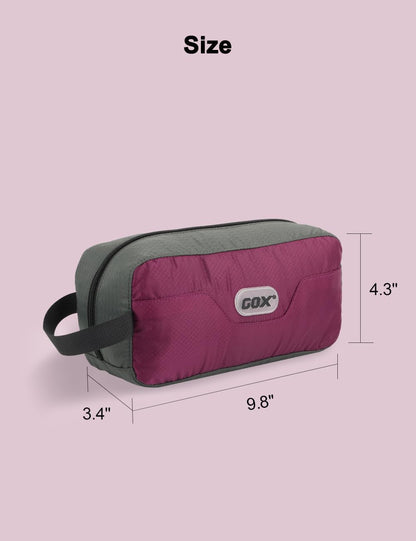 Travel Small Toiletry Bag for Men Nylon Dopp Kit Medicine Bag Travel Organizer Pouch Shave Kits for Teens Toiletry Essentials Bathroom Compact Purple 9.8 * 4.3 * 3.3 Inches